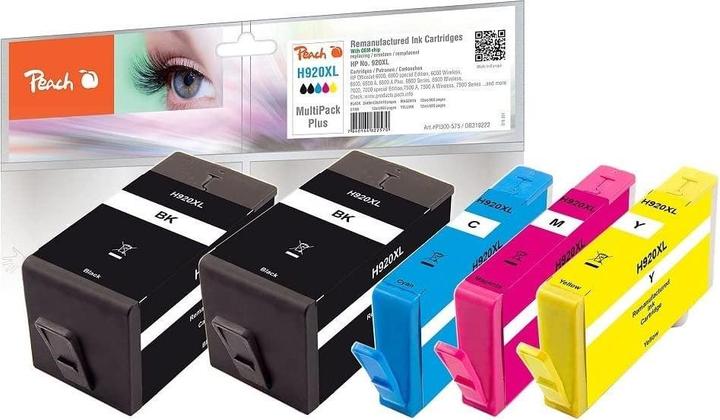 Produktbild Peach Spar Plus Tintenpatronen mit Chip kompatibel zu No. 920XL (BK, C, M, Y)
