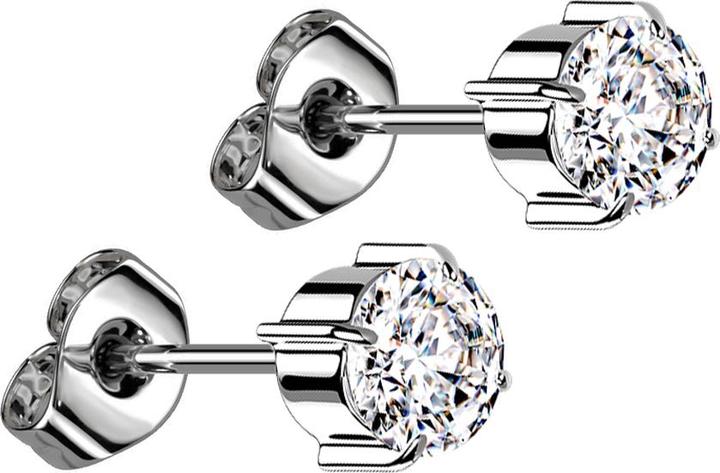 Immagine prodotto Star Piercing Orecchini a cilindro in argento con set di cristalli in argento (senza ottone, Titanio)