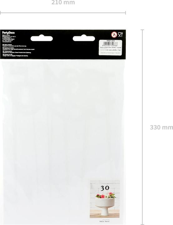 Produktbild Partydeco Tischkarte Nummern 26 cm, 10 Stück, Schwarz (10 Stk.)