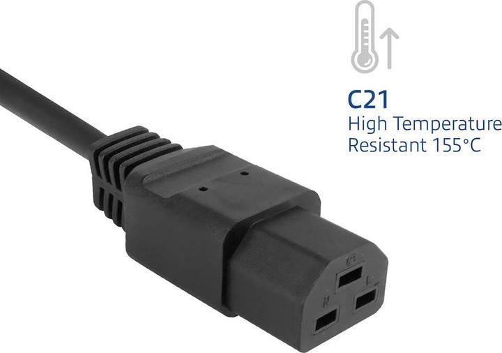 Produktbild Powercord C14 - C21 IEC60320 black 2 m (2 m)