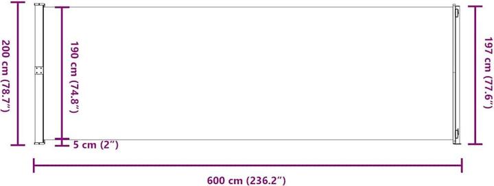Produktbild vidaXL Seitenmarkise (6 m)