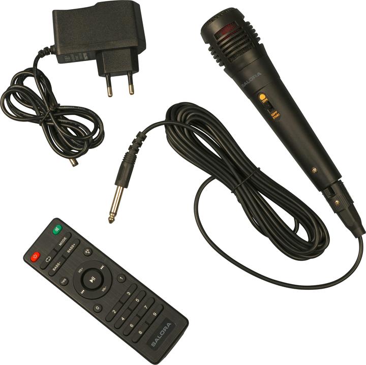 Actual product image Salora Party speaker XL1 - 2x 10 inch speakers - 50 watt - LED verlichting (5 h, Electrical connection)