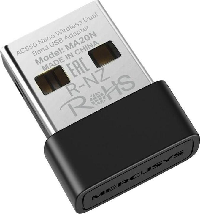 Productafbeelding TP-Link Mercusys MA20N WiFi USB Netwerkkaart, AC650 Nano Kaart, Dual Band, USB 2.0, WPA3, Plug & Pl (USB 2.0)