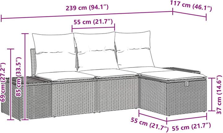 Produktbild vidaXL Garten-Sofa