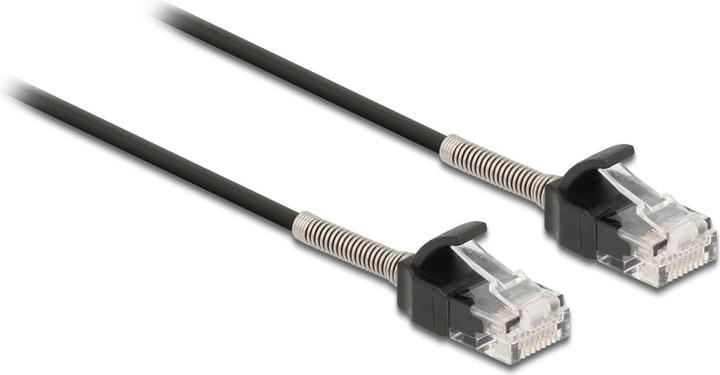 Delock Kabel RJ45 Stecker zu RJ45 Stecker mit Knickschutz Cat.6A 1 m schwarz (U/UTP, CAT6a, 1 m)