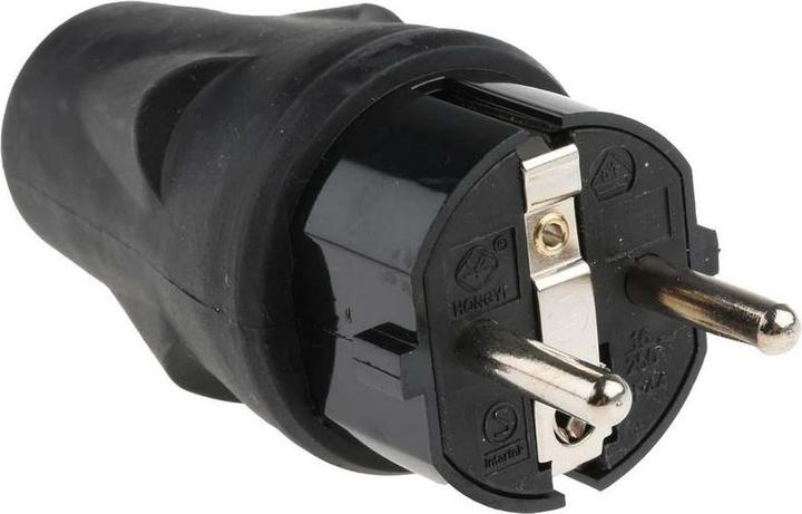 RS PRO Spina di rete, 2P+T, CEE 7/7 contatto di terra in tedesco / francese, 250 V / 16A Nero, per Francia (CEE 7/7)