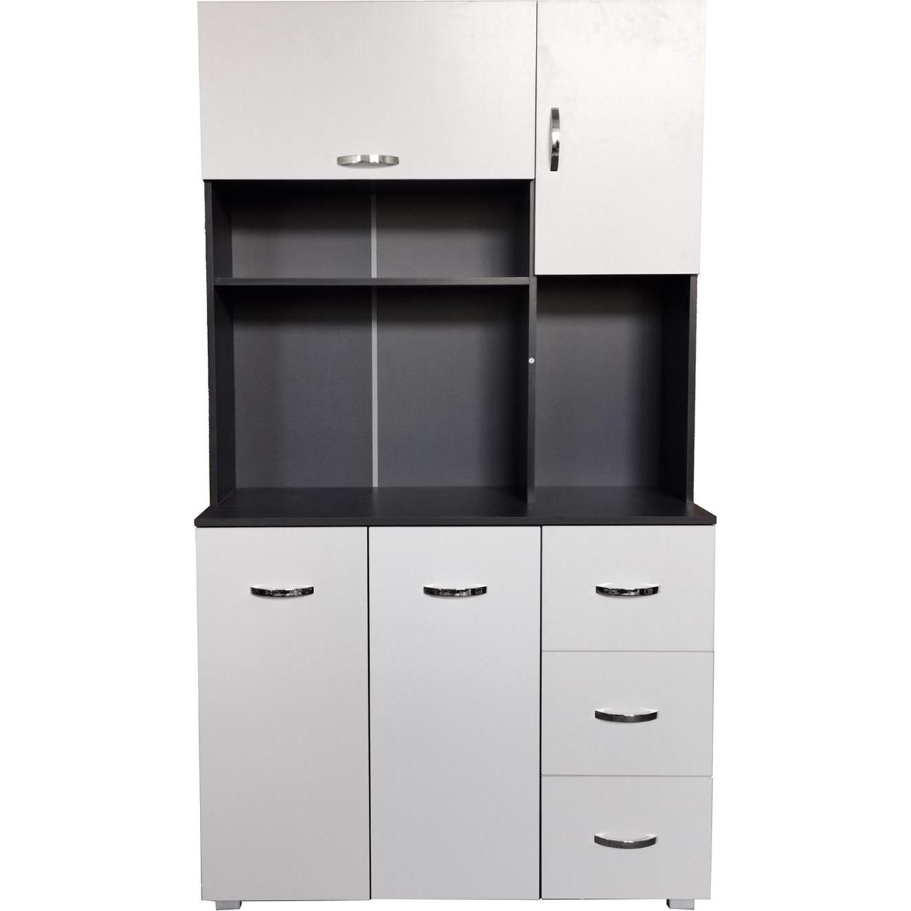 HTI-Living, Regal, Küchenschrank Grau/Weiss Blanca (100 x 180 x 40 cm)