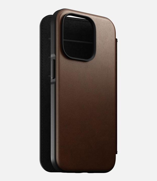 Produktbild Nomad Book Cover Modern Leather Folio iPhone 14 Pro Braun (Apple iPhone 14 Pro)