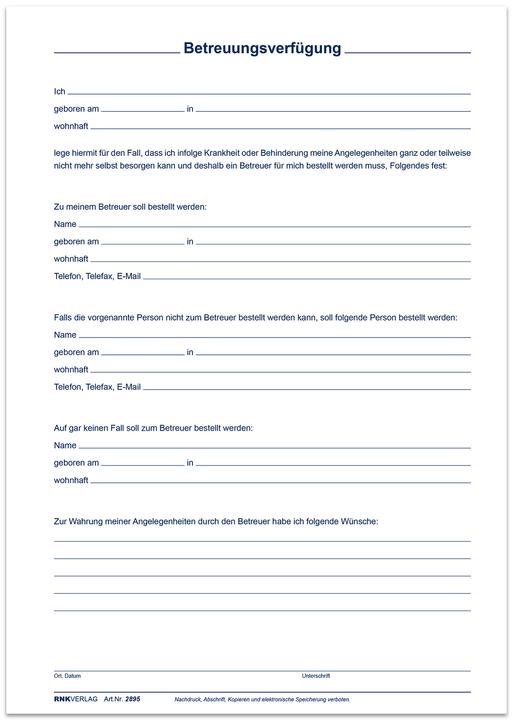 Immagine prodotto Rnk Cartella "Il mio testamento biologico", per 1 persona, DIN A4, blu scuro