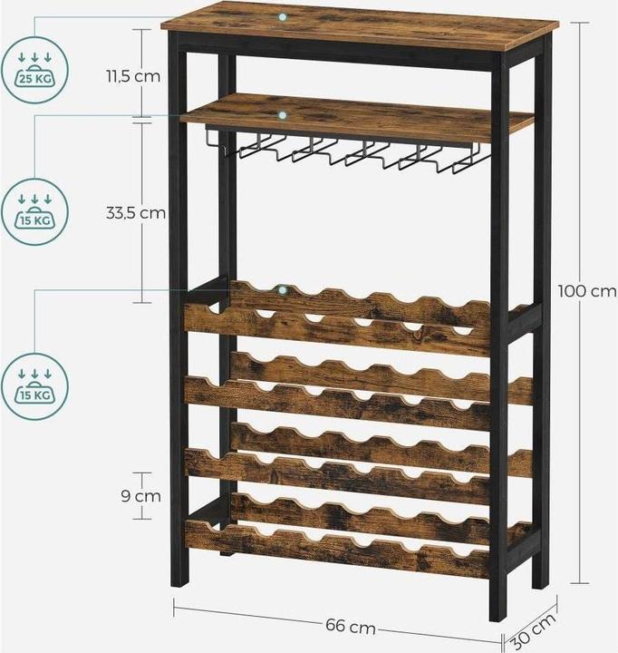 Produktbild Songmics Havanna (66 x 30 x 100 cm, 24 Fl.)