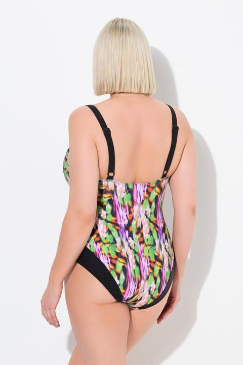 Image du produit Ulla Popken Maillot de bain, bonnets souples et armatures, décolleté esprit cache-coeur, matière recyclée (52)