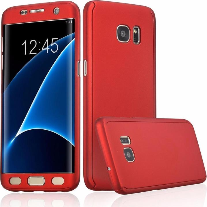 Produktbild König Design Hülle Handy Schutz für Samsung Galaxy S6 Edge Plus Case Cover Displayschutz Rot (Samsung Galaxy S6 Edge)