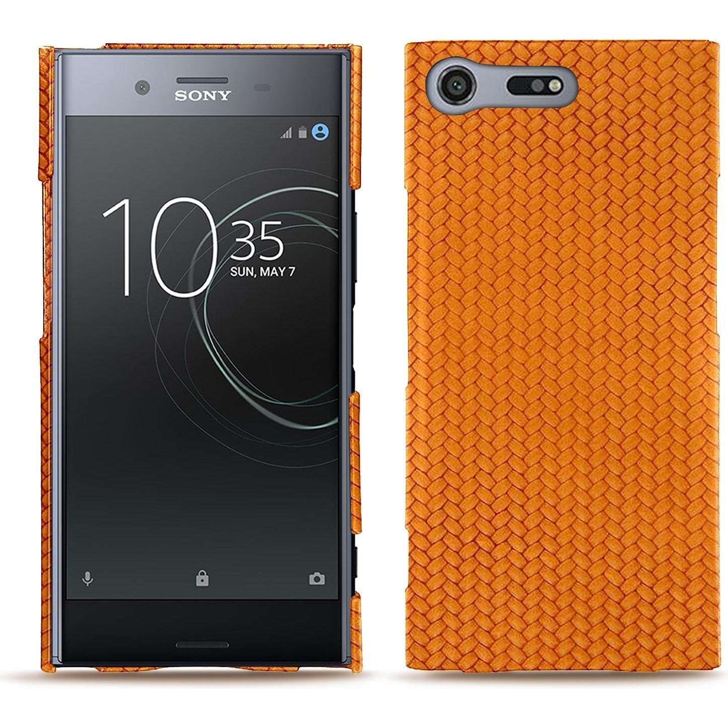 Noreve Lederschutzhülle (Sony Xperia XZ Premium), Smartphone Hülle, Orange