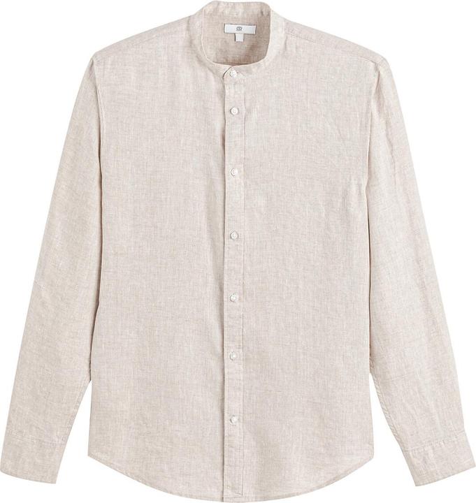 La Redoute Collections Chemise droite en lin Signature avec col montant