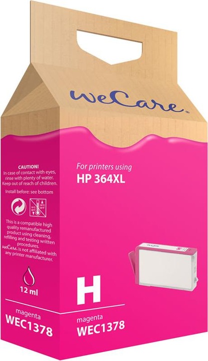 Produktbild Wecare Tinte 364XL rebuilt magenta CB324EE zu HP PhotoSmart D5460 12ml (M)