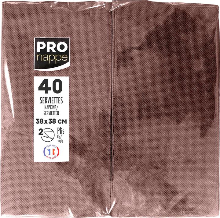 PROnappe Servietten Schokolade 2-lagig 38,0 x 38,0 cm, 40 St. (40 pz., 38 x 38 cm)