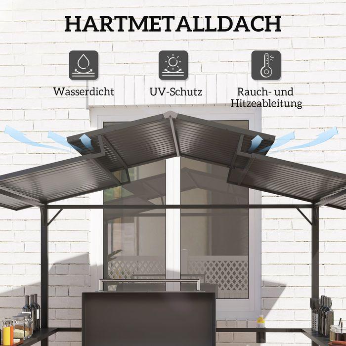 Actual product image Swisshandel24 Grillpavillon 250x160x250 cm wasserdicht Doppelschichtdach, Schwarz (250 cm, 160 cm)