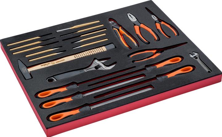 Produktbild Bahco Fit&Go 3/3 Schaumstoffeinlage Satz Rollgabelschlüssel, Schlagwerkzeug, Feilen und Zangen - 22-teili