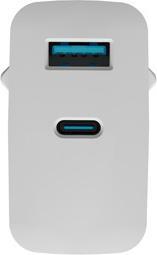 Produktbild Genesis Ladowarka sieciowa Natec Ribera Gan 1x USB-A + 1x USB-C 45W biala (45 W, 2 Ports)