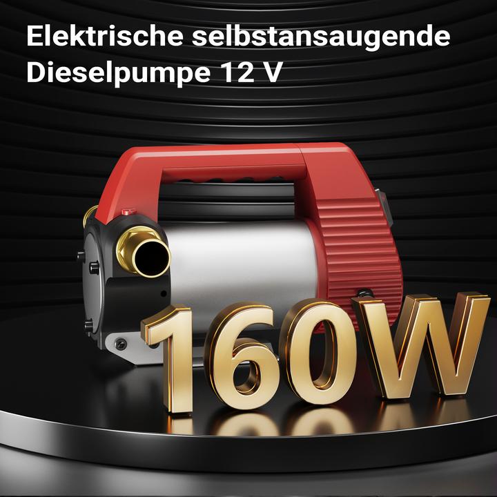 Produktbild Wiltec Bio Dieselpumpe 12V 160W 40l/min Heizölpumpe selbstansaugend Absaugpumpe