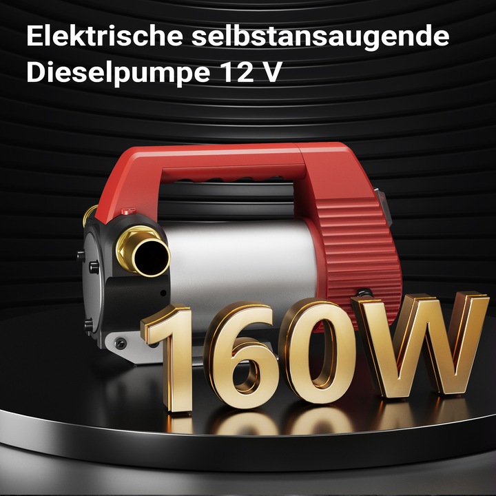 Produktbild Wiltec Bio Dieselpumpe 12V 160W 40l/min Heizölpumpe selbstansaugend Absaugpumpe