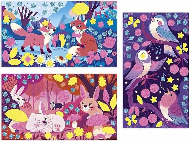 Produktbild Janod J09166 Sticker Moos und Flusssand-3 Bilder-Thema Tiere des Waldes-Les Ateliers Du Calme-Kreatives Fr