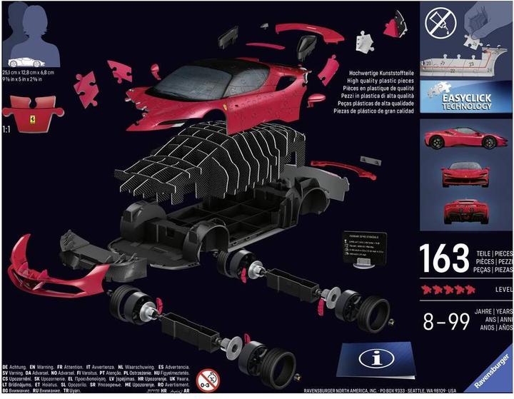 Image du produit Ravensburger 3D Iconics : Ferrari SF90 Stradale (108 pièces)