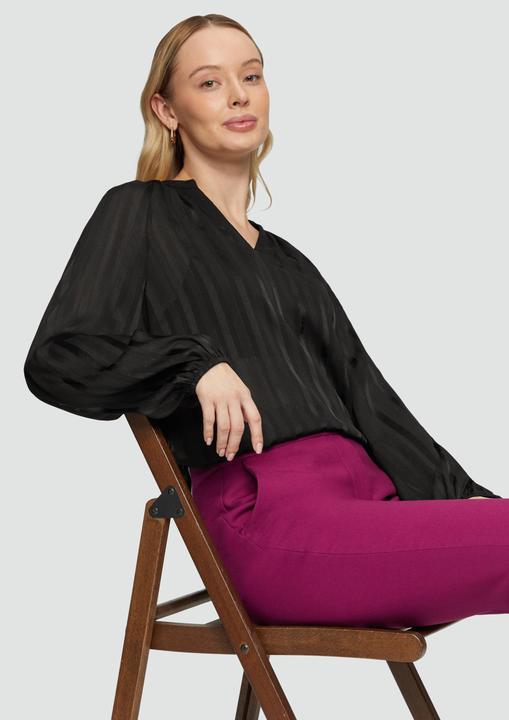 Immagine prodotto S.Oliver Bluse Semitransparente Chiffon-Bluse mit Streifen und Glitzergarn (46)