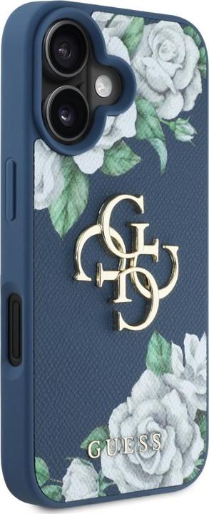 Produktbild Guess Case Grained Roses Big 4G logo for iPhone 16 blue (Apple iPhone 16)