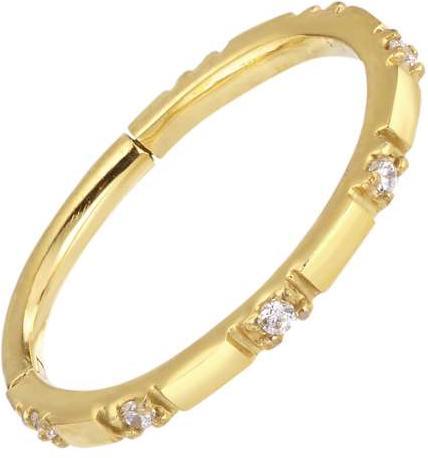 Produktbild Bijouteria Ohrpiercing (Chirurgenstahl 316L, Zirkonia, PVD Beschichtung (goldfarbig))
