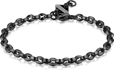 Immagine prodotto Sagapo S'Agapo Ripple Srp42 Men's Black Steel Bracelet (Acciaio)