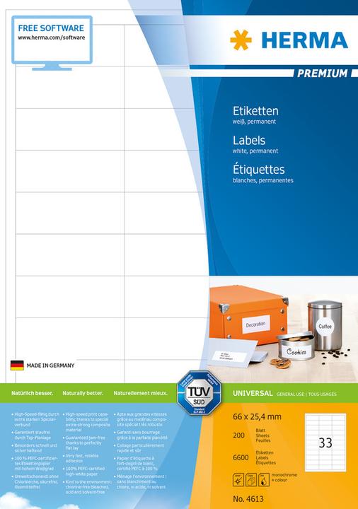 Image du produit Herma Étiquettes universelles A4