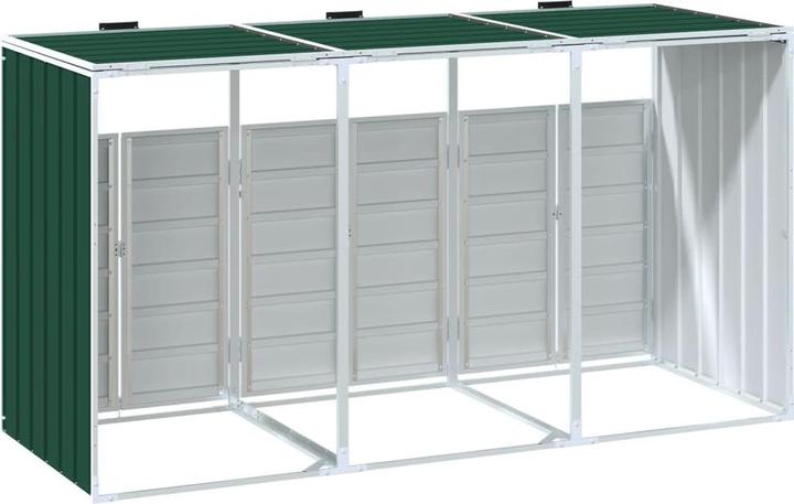 Image du produit vidaXL Abri pour poubelles 3 tonnes vert 216x81x115 cm acier