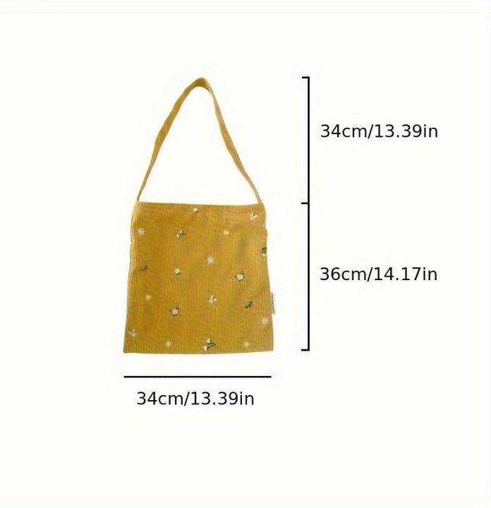 Produktbild Only-Bags.Store Cord Umhängetaschen, Casual Tote mit Gänseblümchen, vielseitig alltägliche Mode Accessoire Hobo Bag