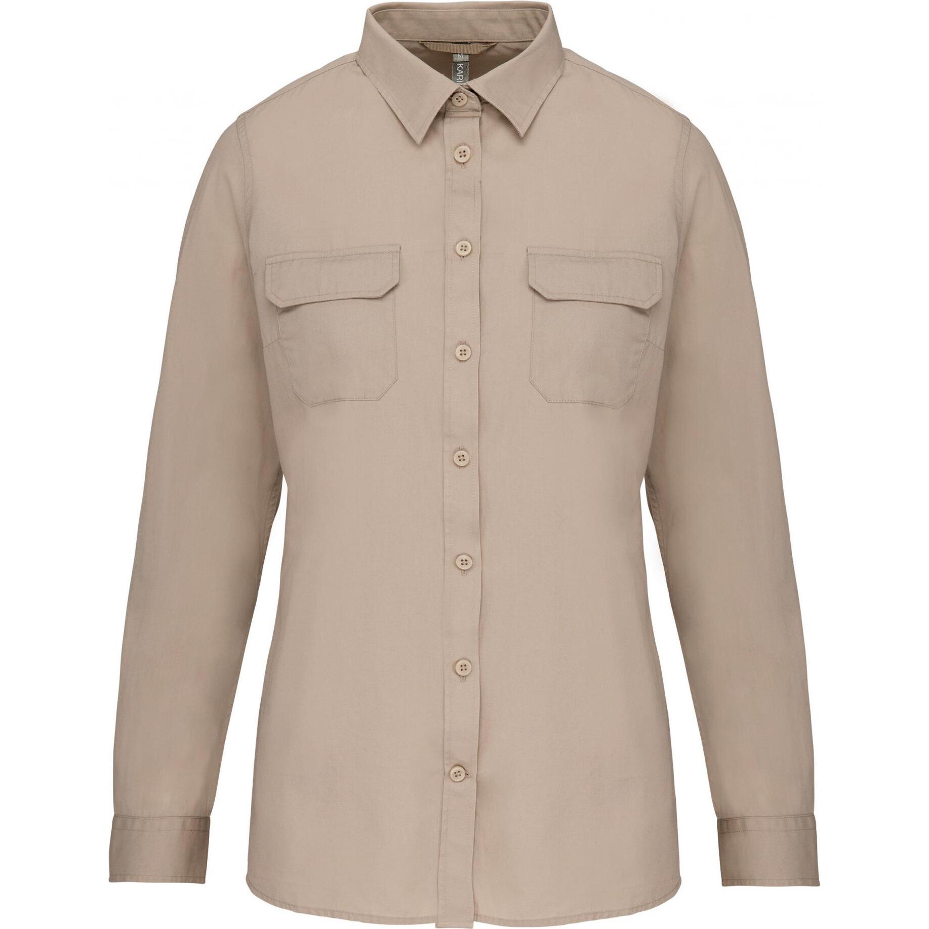 Kariban, Damen, Hemd, Safari, Beige, (L)