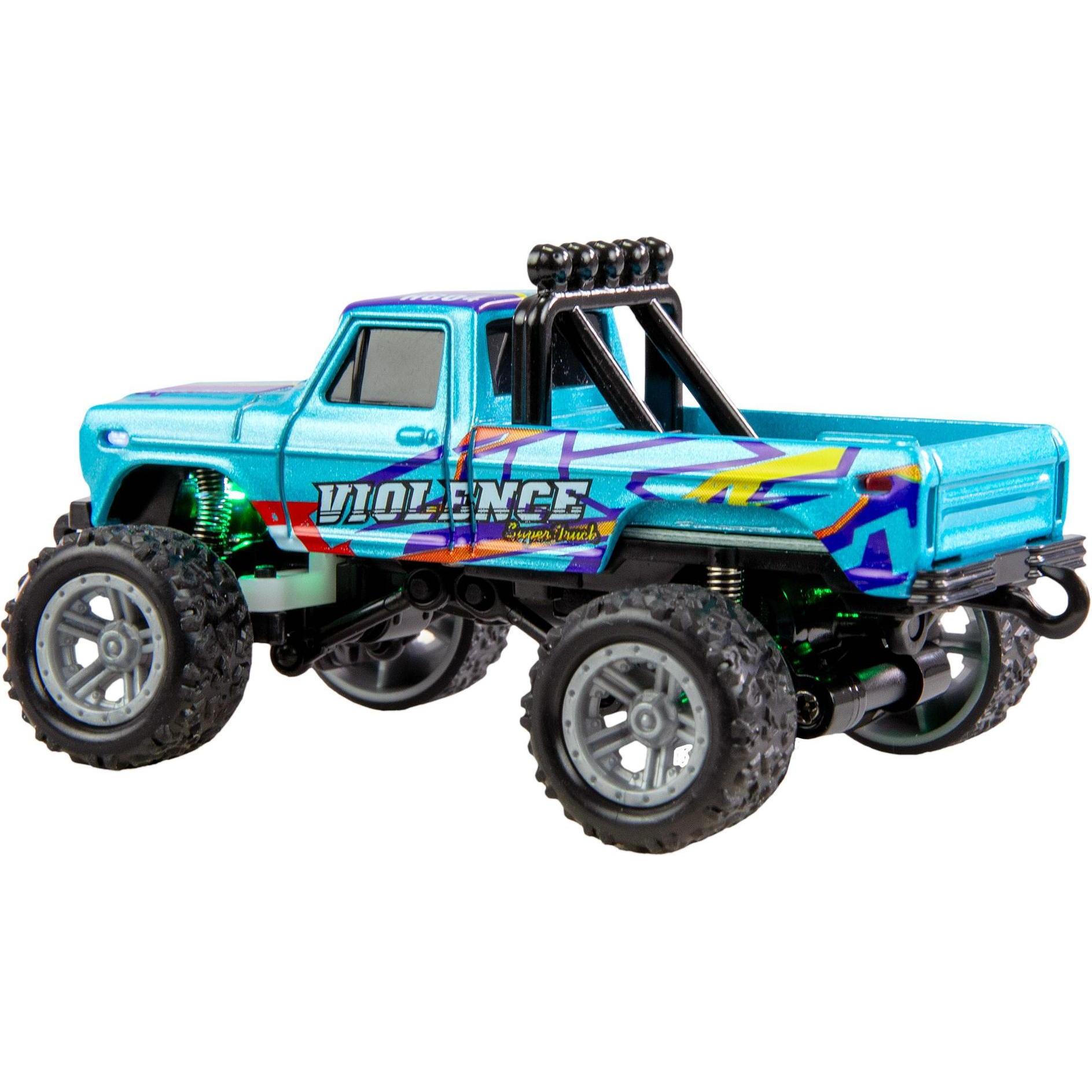 Amewi Monster Truck Die Cast 1:64 RTR, Blau, Altersempfehlung (RTR Ready-to-Run) (22697)