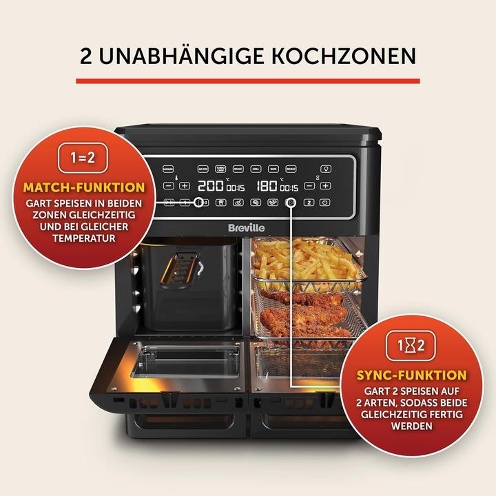 Actual product image Breville Digital Dual Chamber Air Fryer with 12 Cooking Functions