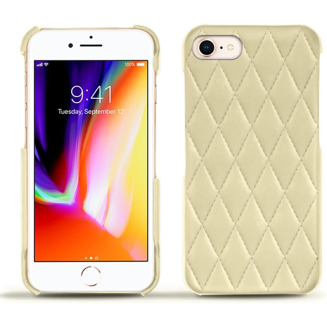 Noreve Lederschutzhülle (Apple iPhone 8), Smartphone Hülle, Beige