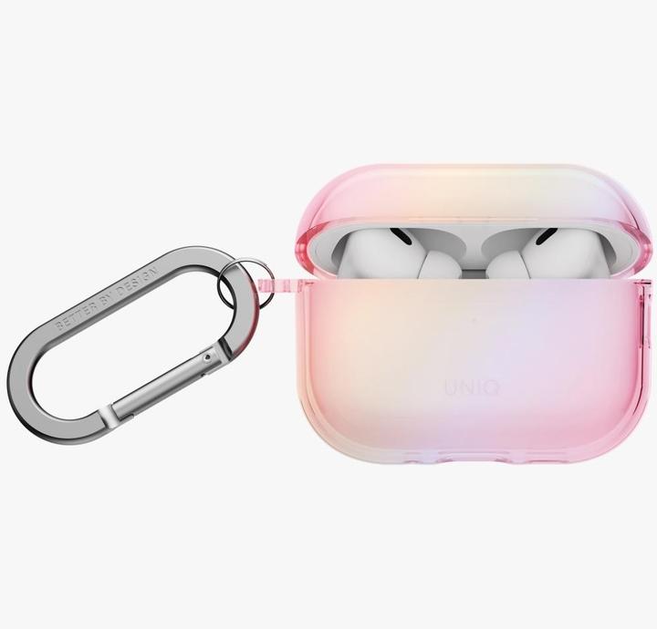 Actual product image Uniq Case Iridescia for AirPods Pro 3 Hang Case pink prism (Headphone sleeve)