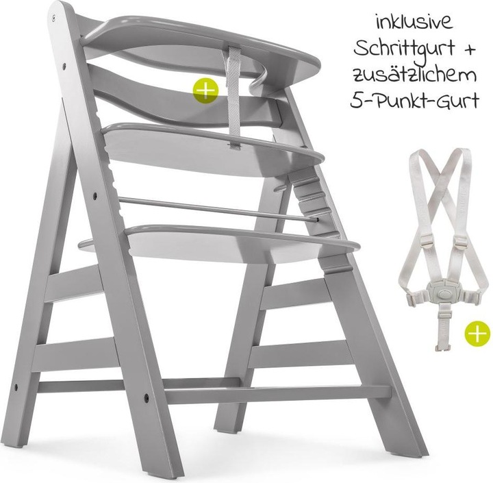 Produktbild Hauck Hochstühle Hochstuhl Alpha Plus Grau - im Sparset inkl. (Hochstuhl Sitzerhöhung)