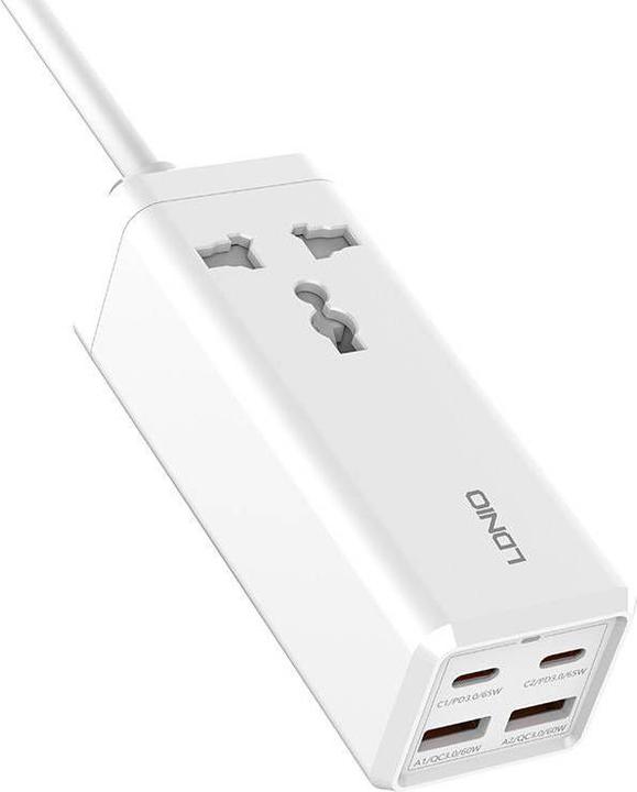 Produktbild Ldnio Power strip with 1 AC socket, 2x USB, 2x USB-C SC1418, EU/US, (white)
