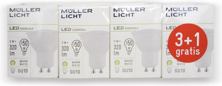 Actual product image Müller Licht LED GU10 reflector 5 W = 50 W (GU10, 5 W, 320 lm, 4 x, G)