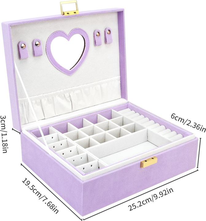 Produktbild Only-Bags.Store Schmuckkästchen, grosses Schmuckkästchen mit Spiegel für Samt-Schmuckkästchen