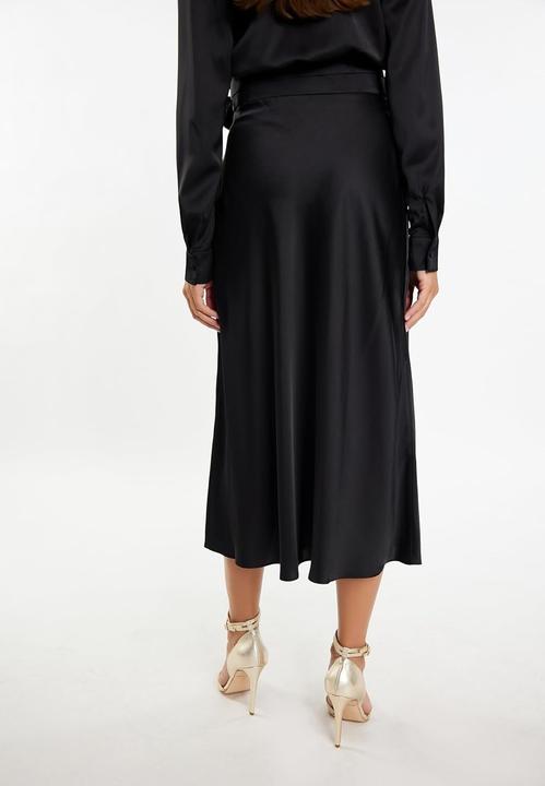 Produktbild Eucaly Damen Midirok aus Satin mit Seitenschlitz (S)