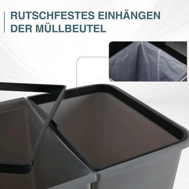 Image du produit Ribelli Poubelle Duo, anthracite (50 l)