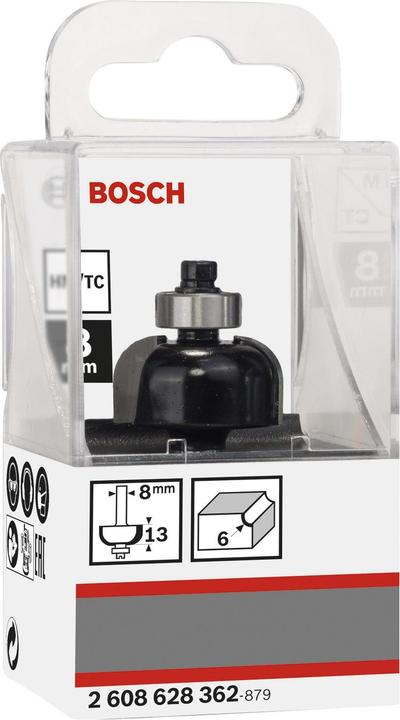 Produktbild Bosch Professional Zubehör Hohlkehlenfräser, 8 mm, R1 6 mm, D 24,7 mm, L 13 mm, G 53 mm