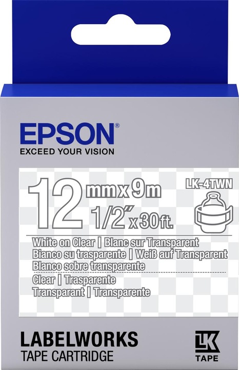 Epson Label Cassette Lk-4twn (1.20 cm, White)