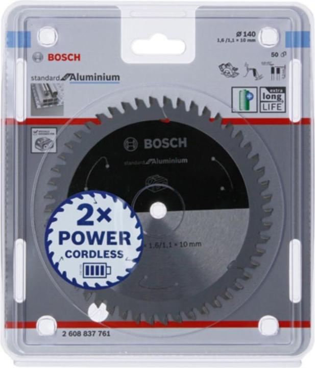 Productafbeelding Bosch Professional Zubehör Cirkelzaagblad Standaard voor Aluminium, 140x1.6/1.1x10, 50 tanden