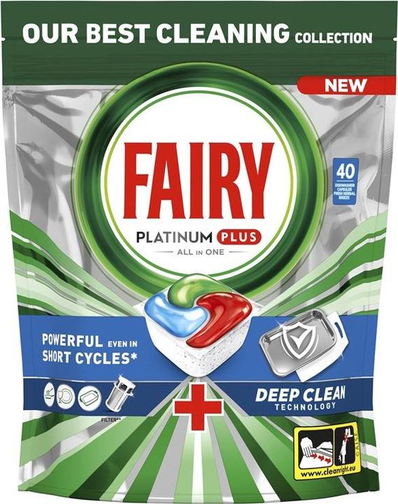 Productafbeelding Fairy Platinum Plus Alles-in-één (Tabs, 40 Wascycli)