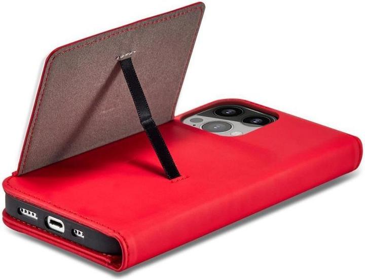 Produktbild Hurtel Magnet Card Case case for iPhone 14 Pro flip cover wallet stand red (Apple iPhone 14 Pro)